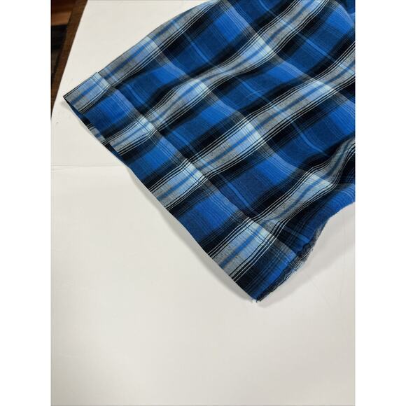 Plains Big Man Western Wear Mens 2X Blue Plaid Short Sleeve‎ Pearl Snap - Picture 5 of 6